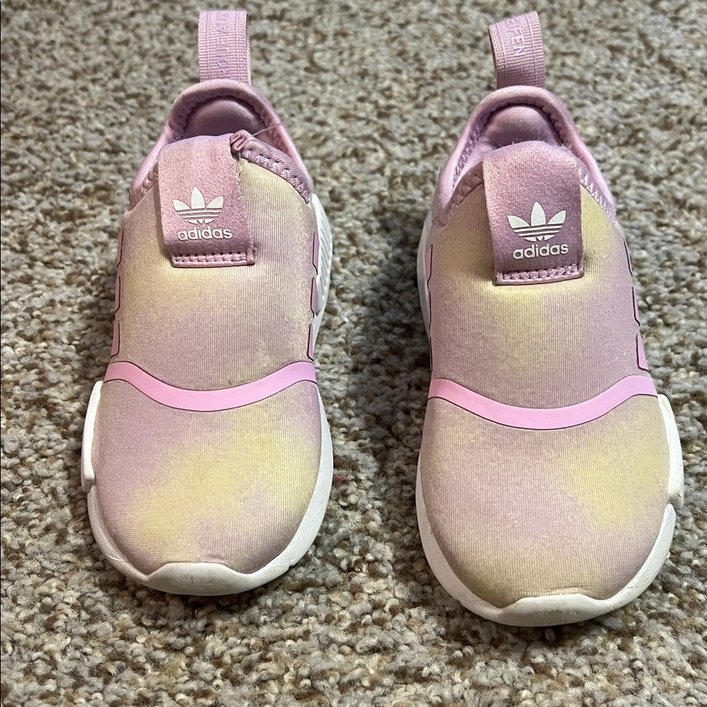 Adidas Pastel Pink and Yellow Slip-On Sneakers